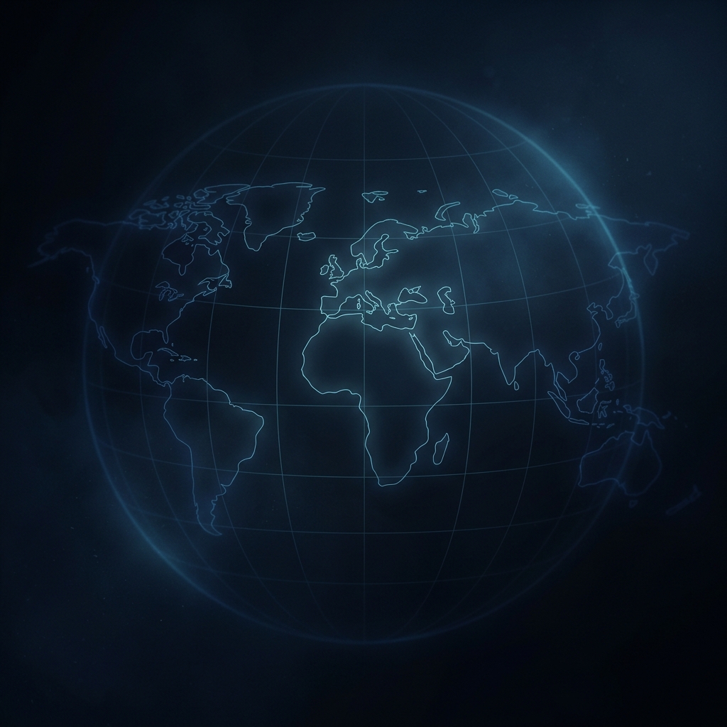 Abstract glowing world map